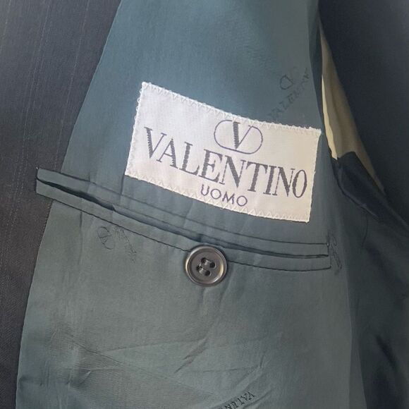 Valentino Garavani Uomo Line Men’s Sz 46 Luxury Suit Navy Virgin Wool Tailored - Picture 4 of 16